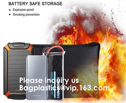 Double layer heat protection large fireproof document money pouch bags,Safety document bag / fire resistant document bag