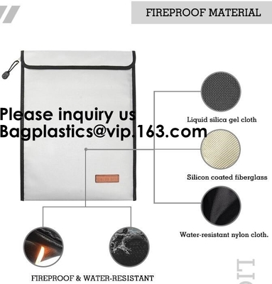 Double layer heat protection large fireproof document money pouch bags,Safety document bag / fire resistant document bag