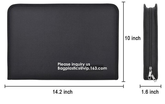 waterproof and fireproof resistant document bag,Lock Box Bag For Documents Money & Office Files Freproof Safe Bag with L
