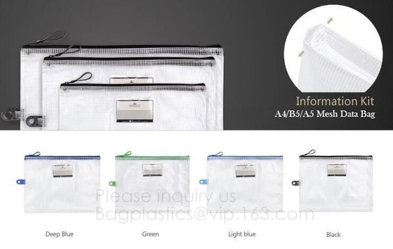Zipper Lock Carrying File Bag Folder Organizer School Office Stationery A4 Waterproof Document Bag With Zipper BAGEASE