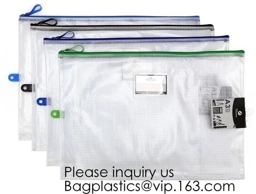 Office Stationery Plastic Pp File Bag A4 Document Pouch B6 Zipper Wholesale File Folder Bag School Stationery Supplies,