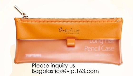 Zipper Pouch For Pencils High School Students Stationery Leather Case Bag For Pen.Promotional Cheap Logo Printing Custom