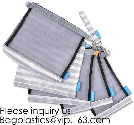 dIAPER BAGS, ORGANIZER POUCHES, 4 MESH INSERTS, 1 WET BAG, SET OF 5 VERSTILE FILES,neoprene pouch/bags/cases, BAGEASE