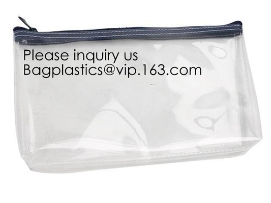 Fashion Beautiful Custom Reusable Eva Bag With Zipper,Transparent Custom Printed Brand Logo Clear PVC Zip lock Slider