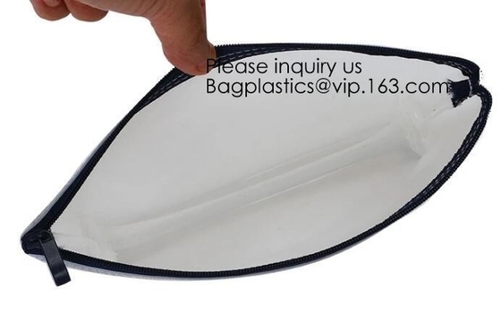 Fashion Beautiful Custom Reusable Eva Bag With Zipper,Transparent Custom Printed Brand Logo Clear PVC Zip lock Slider