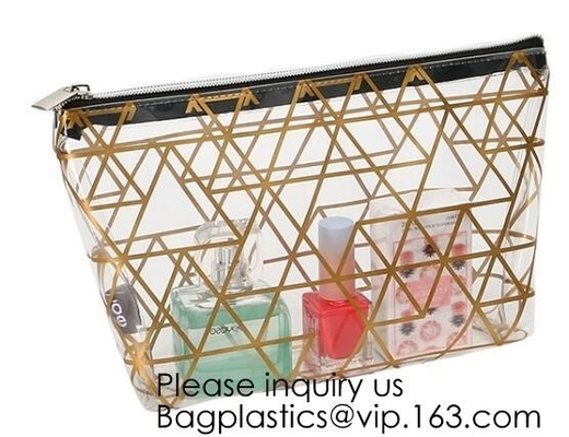 Fashion Lady Beautiful Transparent Eco Friendly EVA Cosmetic bag,PVC Zipper Cosmetic Makeup Tote Bags, bagease, bagplast