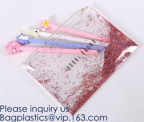 Custom Logo Glitter Cosmetic Makeup Eva Clear Pouch / Pouches,Smiggle Pencil Case With Glitter,Tissue Bag CD Case Docume
