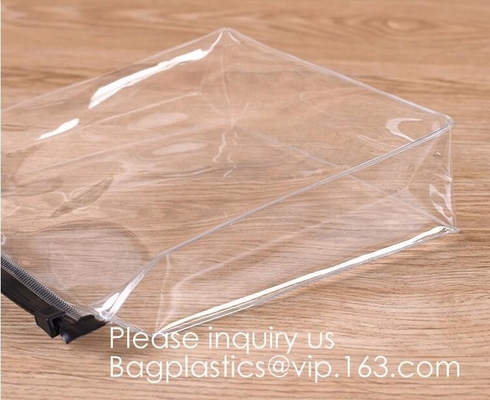 Flat Type Clear Frosted Pvc/Eva Cosmetic Bag With Sewn Zipper,Brush Bag Makeup Wash Bag,Stylish, Practical, Portable, Co