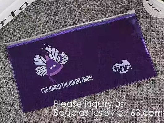 OEM Clear Vinyl Plastic Zipper Bag For Makeup Skin Care Promotion Set Packaging,Promotional custom logo frosted cosmetic