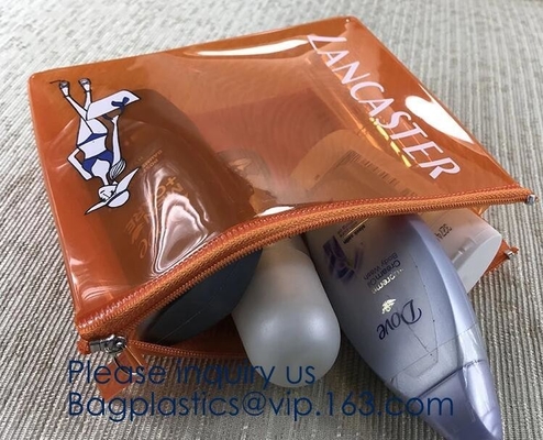 Hot Eco-Friendly Transparent Plastic PVC Cosmetic Bag With Zipper,Offset printing/Silk screen printing/Gravure printing/