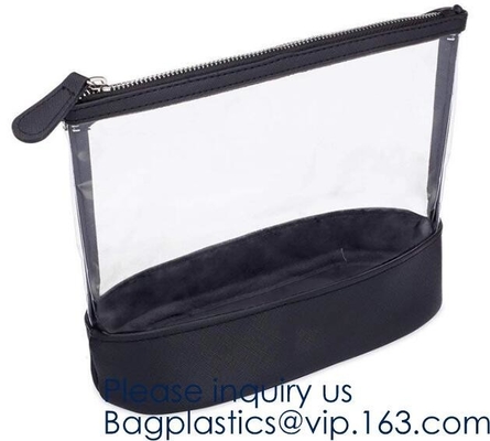 Zip Lock Transparent PVC EVA Cosmetic Bag,0.5mm Thickness Crystal Clear Eva Cosmetic Bag With Debossed Logo, bagease, pa