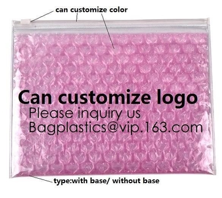 New Design Pvc k Epe Foam Heart-Shaped Bubble Bag For Cosmetic/Pink Plastic Bubble Bag With Zipper bagease package