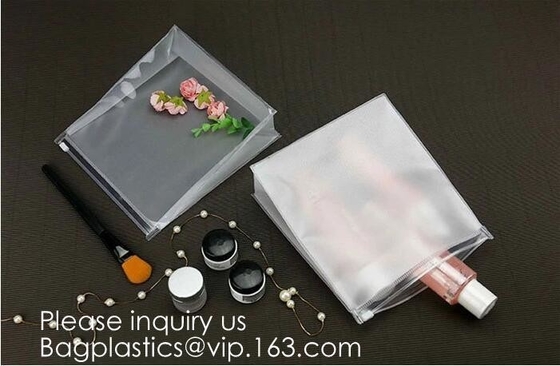 Frosted Plastic EVA Garment Packing Bag Suit Clothes Bags With zipper slider,Luxury design EVA cosmetic packaging bag wi