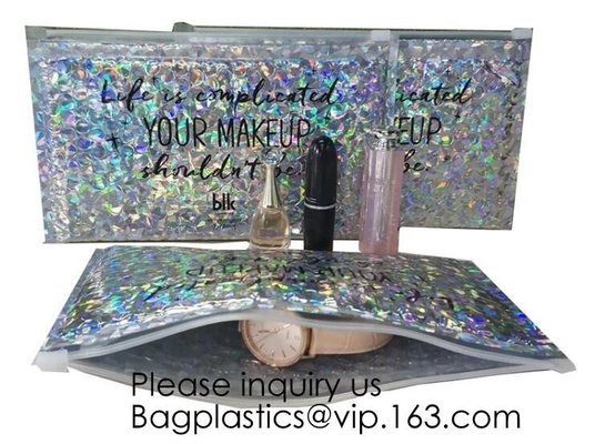 Printing Zipper Plastic Foil k Packaging Hologram Laser Holographic Aluminum Foil Folding Pouch Bags For Jewelry