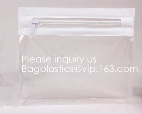 Clear PVC Carry On Travel Toiletry Bag For Women Wallet Purse EVA Zippered Cosmetic Makeup Bag, bagease, bagplastics, pa