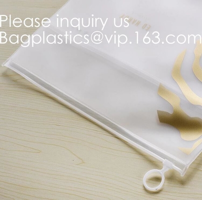 Fashion Letter Frosted Transparent PVC Eva Clothing Underwear Zipper Bag With Logo,Eco Friendly Pink Clear Eva Makeup Ba