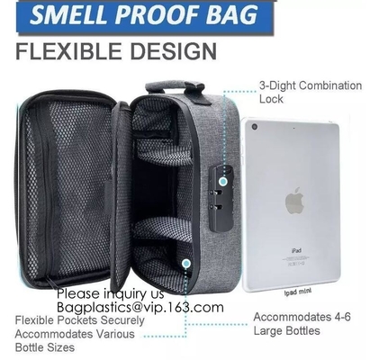 Child Proof Travel Herb Storage Case Large Stand Up Carbon Lining Smell Proof Resealabe k Stash Bags bagease pac
