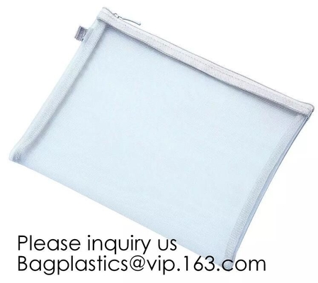 Travel Mesh Makeup Bag See Through Zipper Cosmetic Organizer Pouches Pack of 4 Multicolored, Carry Bag Mesh Makeup Bag M