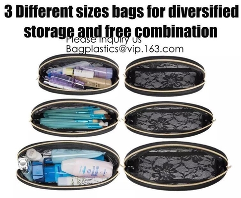 Makeup Bag for Women With Mirror,Pouch Bag,Makeup Brush Bags Travel Kit Organizer Cosmetic Bag, bagease, bagplastics pac