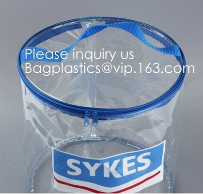 Crystal Clear Cosmetic Bag TSA Air Travel Toiletry Bag Set with Zipper Vinyl PVC Make-up Pouch Handle Straps for Women M