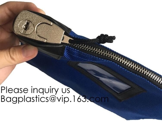 Locking Satchel A3 Money Bags,Leatherette Cash Bag,Utility Coin Bag for Business, Household, School or Personal Use pac