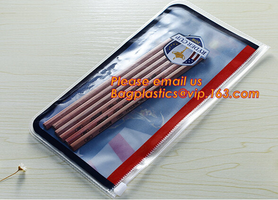 Printed PVC LDPE k bags slider zip lock plastic bag, vinyl toiletry zipper bag pvc slider bag