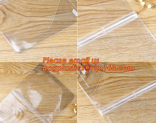 Customized Plastic Zipper File Folder Bag, PVC Slider Zip Closure A4 Paper Folder Files Bag, plastic document folder