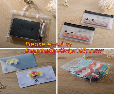 Simple clear Plastic PVC A4 file bag with zipper, pvc k file bag, Custom PP A4 File Bag Document Bag Plastic Zippe