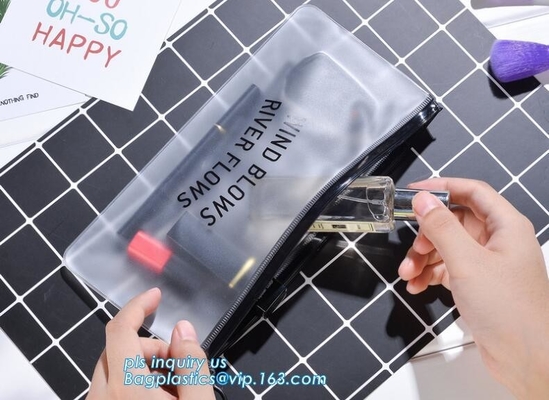 Frosted Plastic EVA Garment Packing Bag With zipper slider, EVA packaging zipper k bag with zipper slider