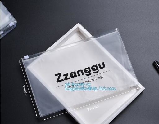 frosted poly bag with slider for clothing packaging, Frosted plastic bag with slider, apparel packaging bag with k
