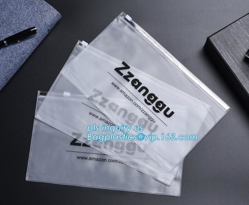 frosted poly bag with slider for clothing packaging, Frosted plastic bag with slider, apparel packaging bag with k