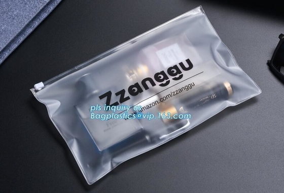 frosted poly bag with slider for clothing packaging, Frosted plastic bag with slider, apparel packaging bag with k
