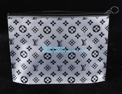 durable clear PVC Slider zipper stand up bag, slider bag for packaging clothing,underwear, nut bag with slider k,a
