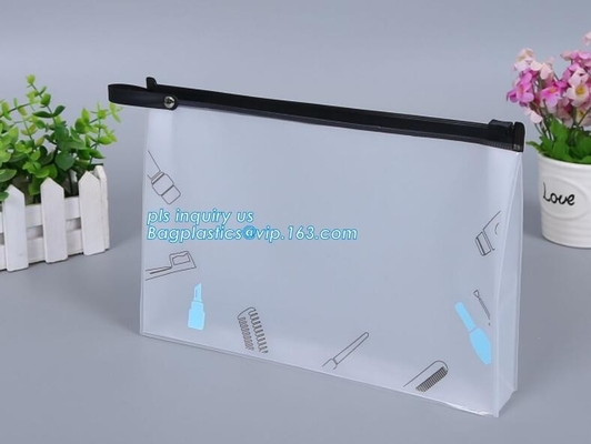 pvc zipper lock slider bag/Resealable PVC Slider Zip Poly Bag, Flat Garment Zipper Packaging Slider Bag, CPE material zi