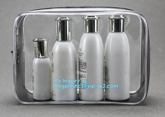 Promotion 25s heat seal clear transparent pvc cosmetic bag plastic bag, lady custom cosmetic bag travel makeup beauty ba