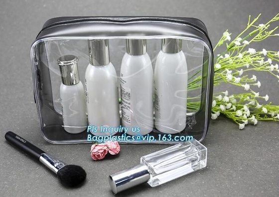 Promotion 25s heat seal clear transparent pvc cosmetic bag plastic bag, lady custom cosmetic bag travel makeup beauty ba