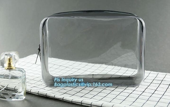 Transparent EVA plastic beach cosmetic bag, vinyl transparent clear PVC zipper cosmetic bag, waterproof clear zipper pla