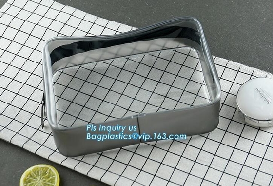EVA PVC Cosmetic Bag For Women Zipper Waterproof Airline Makeup Travel Organizer Toiletry Bag, fashion clear transparent
