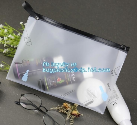 vinyl toiletry zipper bag pvc slider bag custom zipper transparent slider eco-friendly travel pvc cosmetic bag