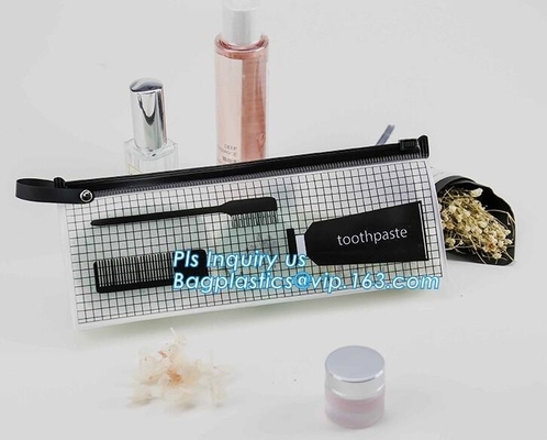 Flat Pouch Bag Type Clear PVC Plastic Slider k bag, swimwear packaging eva bags,slider zipper bags for towel, slid