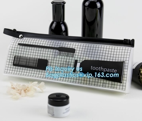 costomize slider k pvc travel cosmetic bag, slider zipper bag with printing for clothes, Swimwear toiletry PVC Vin