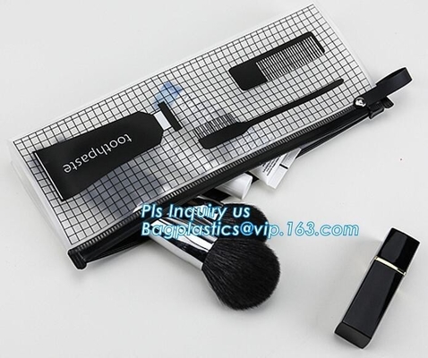 costomize slider k pvc travel cosmetic bag, slider zipper bag with printing for clothes, Swimwear toiletry PVC Vin