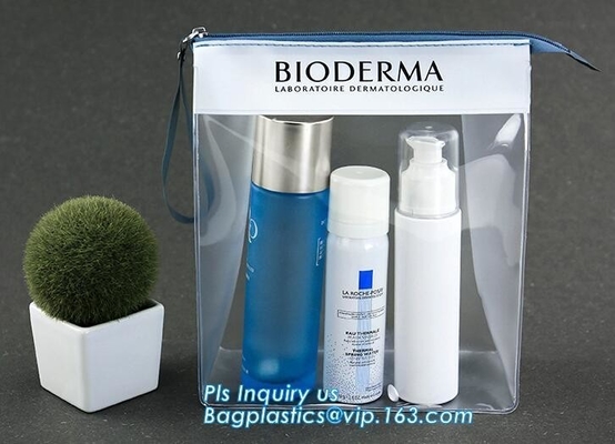 frosted PVC slider zipper bag plastic bag with zipper resealable pvc slider zip poly bag, cosmetic bag with slider zippe