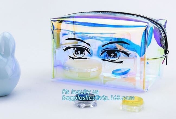 cosmetic zipper bag clothes bags, Slider zipper stand up bag, Plastic Cosmetic Bag with Pink Color Binding Christmas Gif