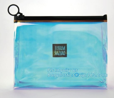 EVA Plastic Personal Care Packaging Slider Bags, cosmetic pvc bag with slide industrial plastic bags, PVC / EVA / TPU zi