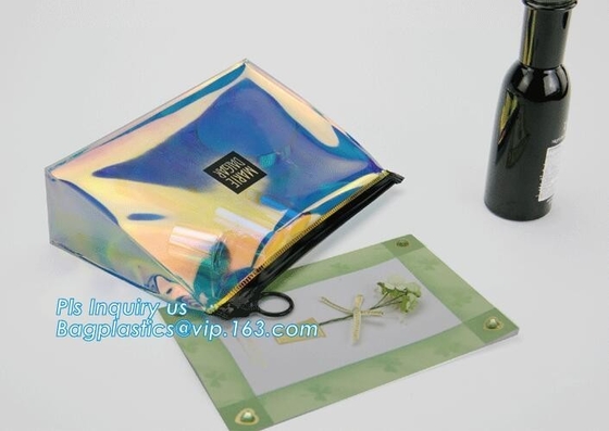 Standup Cosmetic PVC Bag With Slider, swimwear PVC vinyl Bag with slider zipper, Bag With Zipper /Cosmetic Zipper Bag Wh