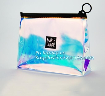gusset slider k printed pvc zipper bags with holding loop with confetti, zipper slider bags for pencils pens