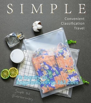 Logo printed Slider zipper Clear pvc bag for package Vinyl transparent pvc bag cosmetic packing, Zip Lock Slider Travel