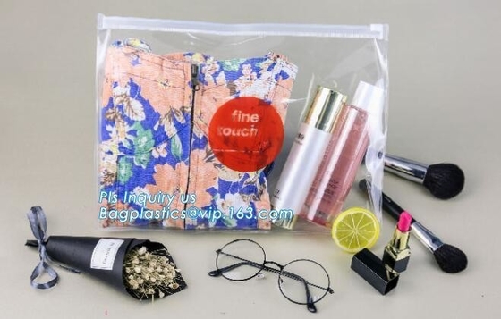 frosted zipper lock slider packing bag, cosmetic tool packaging sliding zipper bags, waterproof pe k slider bags