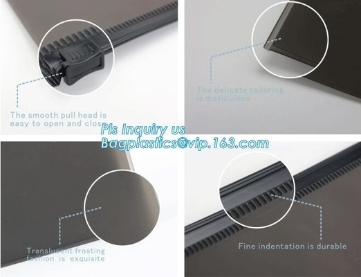 PP slider bag / PP zip seal bag, k bags slider zipper pvc packing documents bags, Cosmetic Cases Plastic PVC Trave